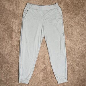 Athleta Pants Womens 14 Gray Striped Brooklyn Textured Jogger Travel Comfort